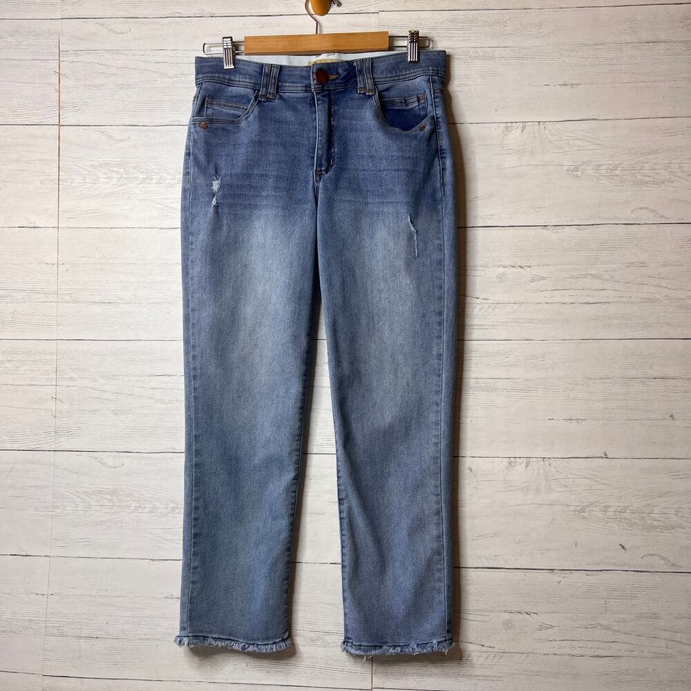 Democracy Jeans Womens Size 8 Medium Light Wash Straight Leg Cotton Blend